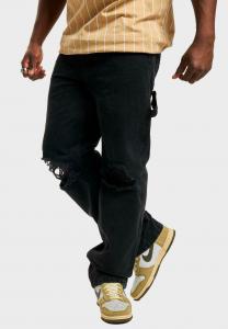 Джинсы прямого кроя Karl Kani KK RETRO BAGGY WORKWEAR KNEE CUT DE, цвет Bleachedblack