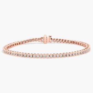 Теннисный браслет с бриллиантами 7 дюймов из розового золота 14 карат (2 карата Tw. - HI / SI1-SI2) Blue Nile