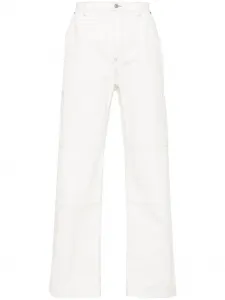 Прямые брюки с вышитым логотипом Mm6 Maison Margiela, белый