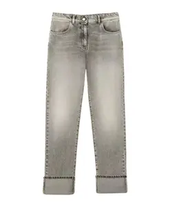 Черные джинсы с цветными деталями Twinset, серый