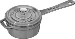 Мини-кастрюля/сотейник Staub, 10 см, 0,25 л, чугун, подходит для всех типов плит, графитово-серый