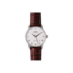 MIDO Часы Men's Baroncelli Watch, White Dial with Dark Brown Strap