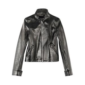 Куртка Courrèges Motorcycle Vinyl Jacket Black, черный