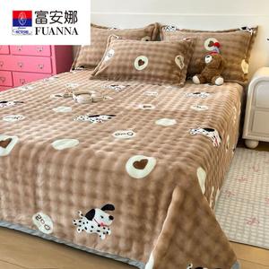 Fuanna Флисовое одеяло 200х230 см, двустороннее, цвет Coffee-Colored Heart-Shaped Dog, мягкое, не линяет