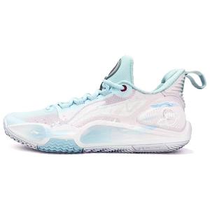 Li-Ning Li Ning Speed 9 Cushioning Slip Resistant Abrasion Resistant Low top Basketball Shoes Unisex Pink Blue