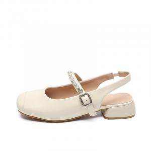 ZHR Женские туфли на высоком каблуке бежево-серебристого цвета