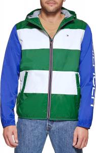Дождевик Tommy Hilfiger Men's Color Block Logo, Green/White/Blue