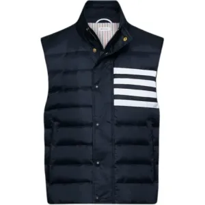Пуховик-жилет four-bar THOM BROWNE, marine синий