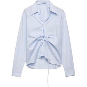 Рубашка на шнуровке PRADA, синий