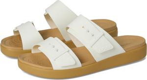 Сандалии Crocs Brooklyn Buckle Low Wedge, цвет Chalk/Tan