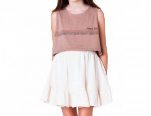 "lines" топ с ремешками в коричневом цвете Tocoto Vintage