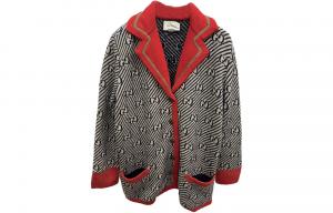 Куртка женская Gucci, черно-серый / красный