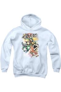 Толстовка с капюшоном Justice League of America Brightest Day #0 Youth Pull Over Gildan, белый