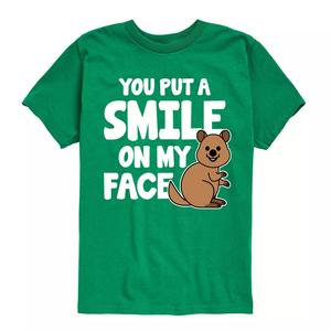 Футболка с рисунком «Ты положил улыбку мне на лицо» для мальчиков 8–20 лет Licensed Character, зеленый