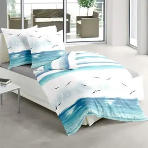 Фланелевое постельное белье Dream Sleep Coastal Breeze 155x220 см + 80x80 см Traumschlaf