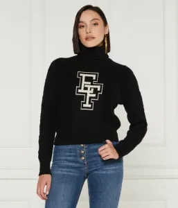 Шерстяная водолазка regular fit Elisabetta Franchi, черный