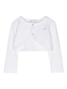 Monnalisa болеро с круглым вырезом и логотипом, белый