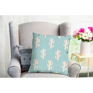 Декоративная подушка Fedori кактус Queence, Blau + bedruckt