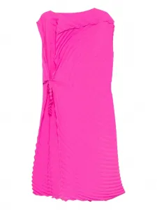 Плиссированное платье с завязками Issey Miyake, розовый