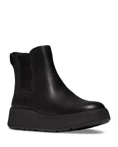 Женские теплые ботинки челси из мятой кожи с декоративной строчкой f-mode Fitflop, черный