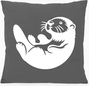Подушка для дивана Huuraa, подарочная, силуэт выдры, 40x40 см, с наполнителем из серо-стального хлопка, сувенир в виде выдры Hellweg Druckerei