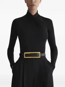 Топ с драпировкой Mugler, черный