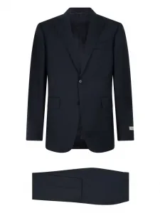 Костюм с двумя пуговицами и нашивкой-логотипом Canali, синий