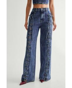 Женские джинсы с кружевной передней частью Nasty Gal, Authentic midwash