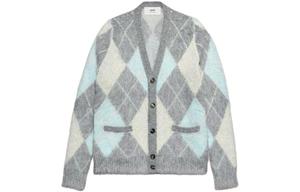Кардиган с длинными рукавами и узором "аргайл" на пуговицах AMIPARIS, синий