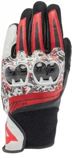 Dainese - Мотоциклетные кожаные перчатки Mig 3 унисекс с защитой костяшек пальцев и сенсорным экраном, для мужчин и женщин, черные/красные/белые, размер XS, Black/red spray/white