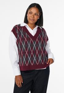 Джемпер Zizzi Jumper, Winetasting Melange/Dark Red