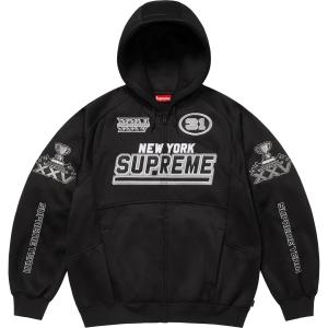 Футбольная толстовка на молнии с капюшоном, унисекс, осень/зима 2025, неделя 2016 Supreme, черный