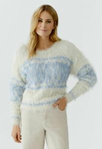 Джемпер Oui Jumper, White Blue/Blue