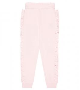 Хлопковые спортивные штаны с рюшами Balmain Kids, 540-Rosa Chiaro