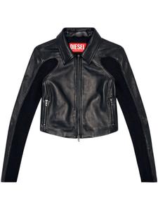 Diesel куртка из кожи с панелями, черный