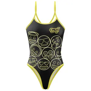 Купальник Otso Emoji Neon Faces, черный