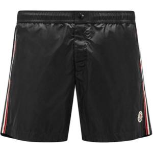 Плавки с нашивкой с логотипом и полосками Moncler, черный