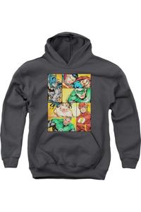 Толстовка с капюшоном для подростков Justice League of America Hero Boxes Gildan, Charcoal