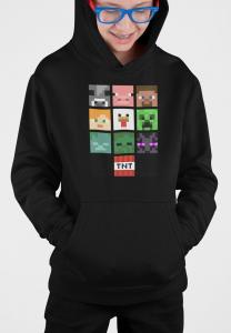 Толстовка с капюшоном MINECRAFT ALL THE BIG FACES Henry Tiger, черный