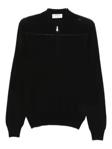Шерстяной свитер на молнии до половины Gran Sasso, черный