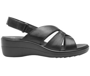 Women's Leather Slingback Sandals In Black Flexi