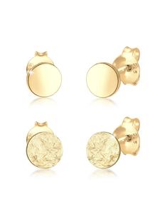 Elli Серьги из серебра 925 пробы, геометрический узор, круг в золоте