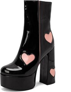 Roimaash женские ботильоны Sweet Patent Gothic на платформе, ботинки до щиколотки с широким каблуком, панк-стиль, 109 Black