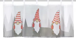 Штора-кафе на петлях, штора-кафе с тремя рождественскими гномами, 45 х 120 см (В х Ш). Schmidt Gard