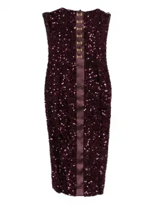 Платье миди, украшенное пайетками Elisabetta Franchi, фиолетовый