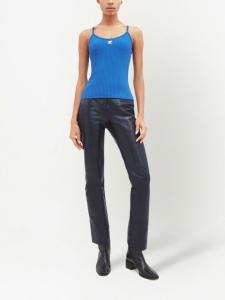 Courrèges топ в рубчик с логотипом, синий