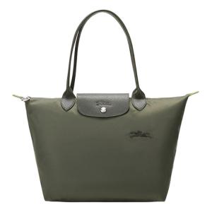 LONGCHAMP Экологичная холщовая сумка-пельмень на одно плечо среднего размера Женская лесная зелень