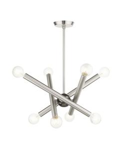 Люстра Stafford на 8 ламп Livex, цвет silver-tone