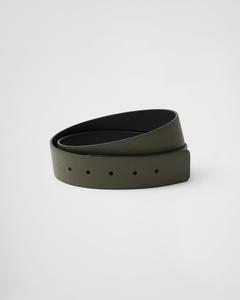 Двусторонний ремень из сафьяновой кожи Prada, зеленый