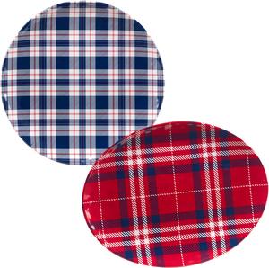 Certified International Набор меламиновых тарелок в патриотическую клетку, мультиколор, большой, 2 предмета